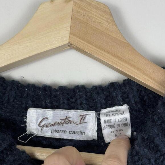 VTG Pierre Cardin Sweater Generation II Size Small Geometric Knit 90s Hearts - Picture 4 of 7